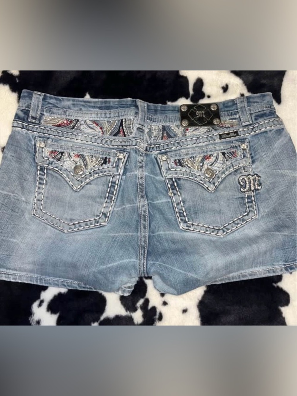 Miss Me Light Blue Embroidered Pocket Ankle Jeans